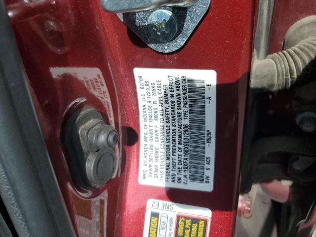 19XFA166X9E012606 - 2009 HONDA CIVIC LX-S 红色 照片 12