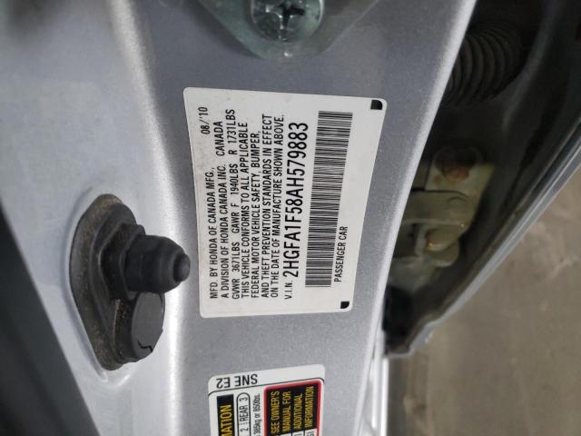 2HGFA1F58AH579883 - 2010 HONDA CIVIC LX SILVER photo 12