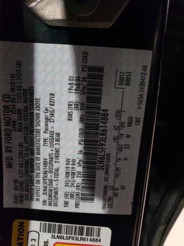 3LN6L5F93LR614884 - 2020 LINCOLN MKZ RESERVE შავი ფოტო 12