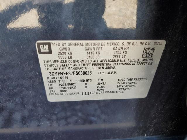 3GYFNFE37FS630028 - 2015 CADILLAC SRX PERFORMANCE COLLECTION BLUE photo 14