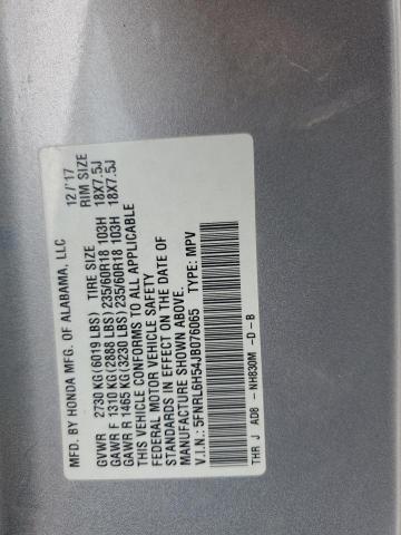 5FNRL6H54JB076065 - 2018 HONDA ODYSSEY EX ვერცხლისფერი ფოტო 13