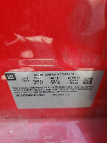 1G1JA5SH8C4133600 - 2012 CHEVROLET SONIC LS RED photo 12