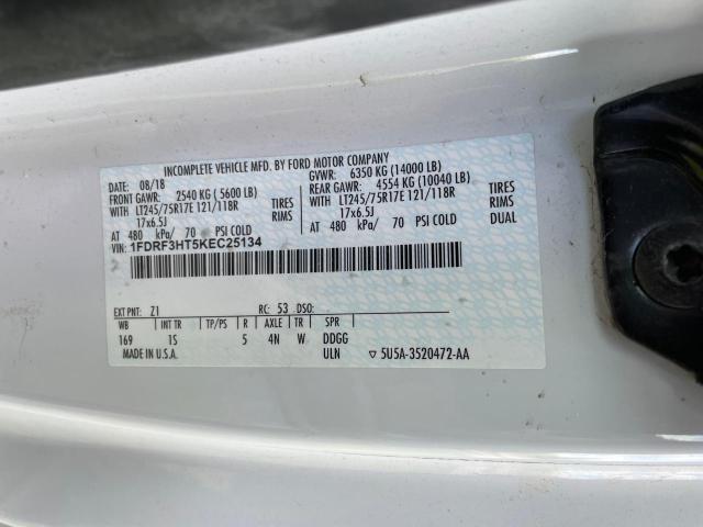 1FDRF3HT5KEC25134 - 2019 FORD F350 SUPER DUTY WHITE photo 10