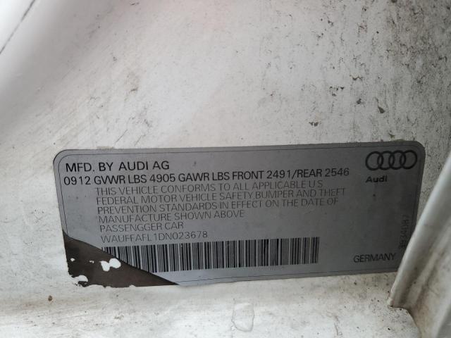 WAUFFAFL1DN023678 - 2013 AUDI A4 PREMIUM PLUS WHITE photo 12