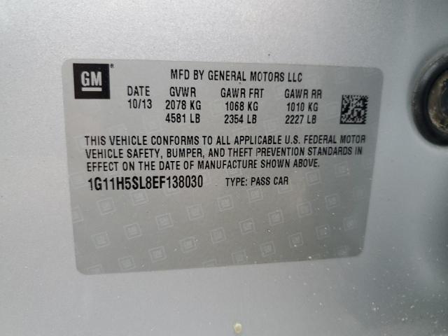 1G11H5SL8EF138030 - 2014 CHEVROLET MALIBU LTZ فضي صورة 12