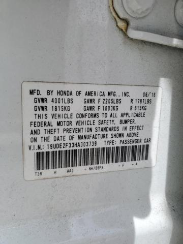 19UDE2F33HA003739 - 2017 ACURA ILX BASE WATCH PLUS WHITE photo 12