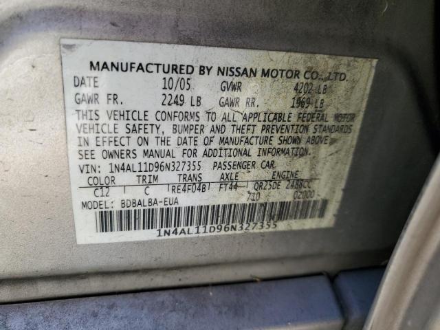 1N4AL11D96N327355 - 2006 NISSAN ALTIMA S TAN photo 12