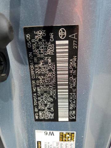 JTKDE177860064221 - 2006 TOYOTA SCION TC BLUE photo 13