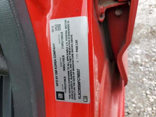 KL8CD6S99FC786557 - 2015 CHEVROLET SPARK 1LT 红色 照片 12