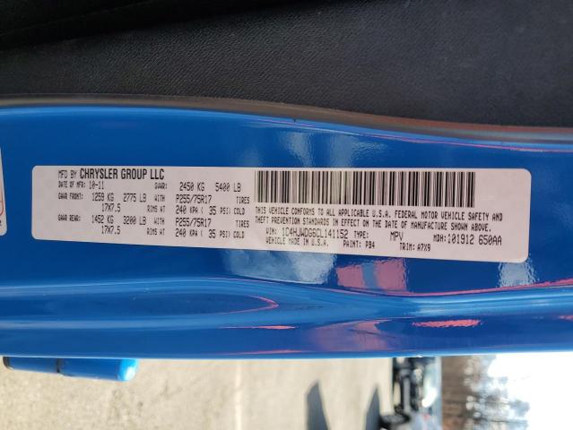 1C4HJWDG6CL141152 - 2012 JEEP WRANGLER SPORT ლურჯი ფოტო 13