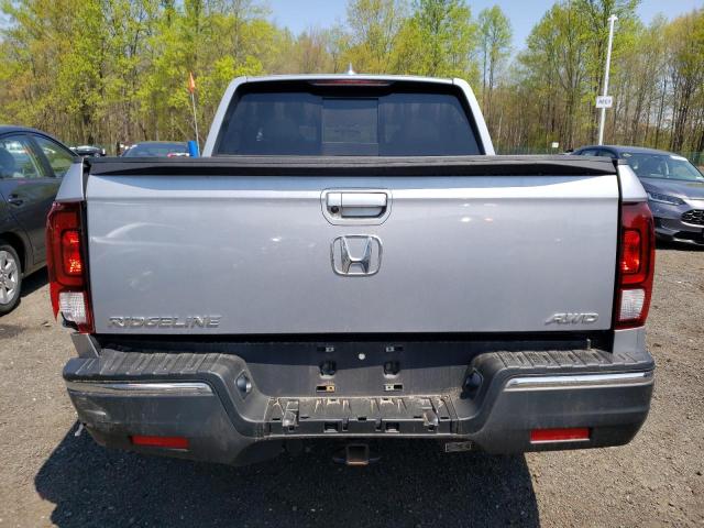 5FPYK3F54KB044788 - 2019 HONDA RIDGELINE RTL SILVER photo 6