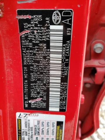 2T1KR32E06C578364 - 2006 TOYOTA COROLLA MA XR RED photo 12