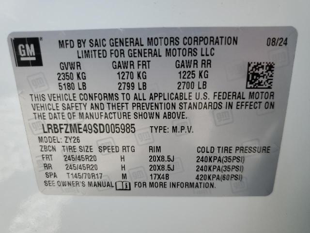 LRBFZME49SD005985 - 2025 BUICK ENVISION AVENIR WHITE photo 13