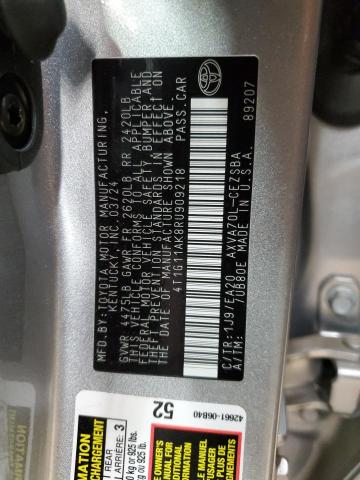 4T1G11AK8RU909218 - 2024 TOYOTA CAMRY SE NIGHT SHADE GRAY photo 12