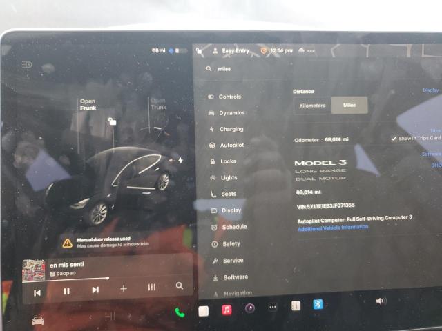 5YJ3E1EB3JF071355 - 2018 TESLA MODEL 3 Czarny zdjęcie 9