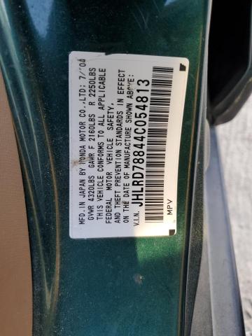 JHLRD78844C054813 - 2004 HONDA CR-V EX GREEN photo 13