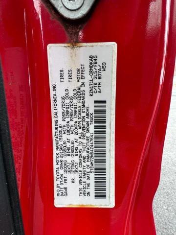 5TEWM72N54Z447641 - 2004 TOYOTA TACOMA XTRACAB RED photo 11