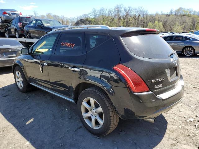 JN8AZ08W87W605379 - 2007 NISSAN MURANO SL BLACK photo 2