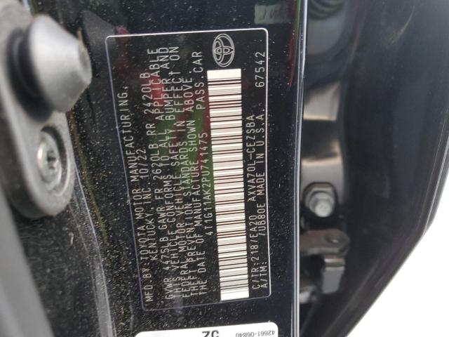 4T1G11AK2PU741475 - 2023 TOYOTA CAMRY SE NIGHT SHADE BLACK photo 12