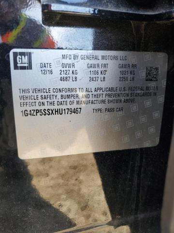 1G4ZP5SSXHU179467 - 2017 BUICK LACROSSE ESSENCE BLACK photo 12