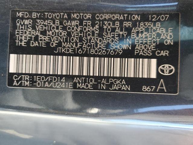 JTKDE167180267679 - 2008 TOYOTA SCION TC GRAY photo 12