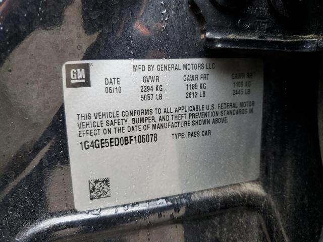 1G4GE5ED0BF106078 - 2011 BUICK LACROSSE CXS 黑色 照片 12