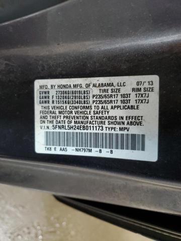 5FNRL5H24EB011173 - 2014 HONDA ODYSSEY LX GRAY photo 13