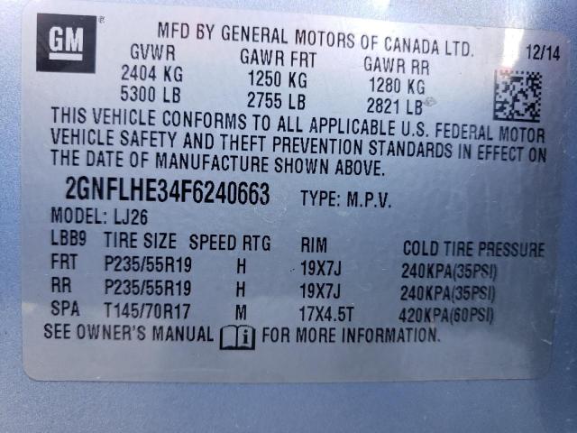 2GNFLHE34F6240663 - 2015 CHEVROLET EQUINOX LTZ BLUE photo 13