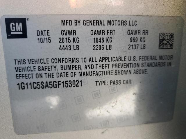 1G11C5SA5GF153021 - 2016 CHEVROLET MALIBU LIM LT 米色 照片 12