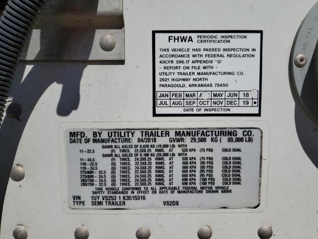 1UYVS2531K3515316 - 2018 UTILITY VAN WHITE photo 10