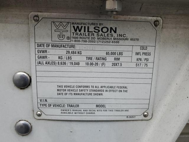 4WWMCF1A8B3616953 - 2011 WILSON TRAILER WHITE photo 10