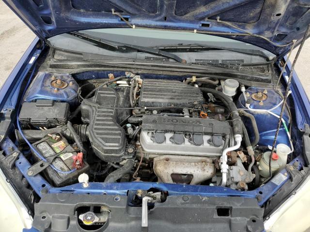 1HGES16324L015905 - 2004 HONDA CIVIC DX VP ლურჯი ფოტო 11