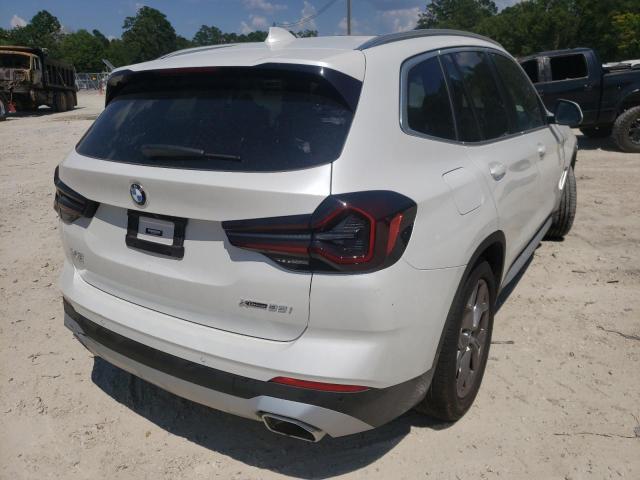 WBX57DP00NN149553 - 2022 BMW X3 XDRIVE30I WHITE photo 4