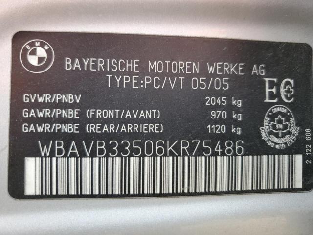 WBAVB33506KR75486 - 2006 BMW 330 I SILVER photo 12