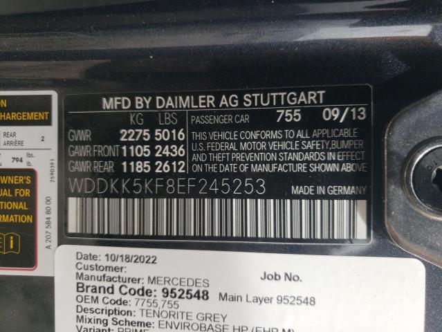 WDDKK5KF8EF245253 - 2014 MERCEDES-BENZ E 350 GRAY photo 12