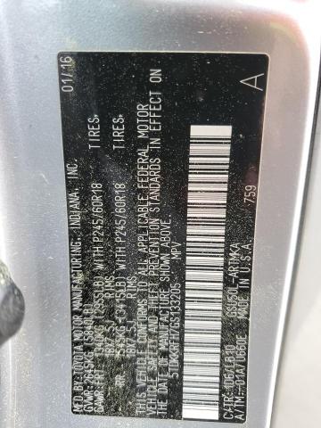 5TDKKRFH7GS133205 - 2016 TOYOTA HIGHLANDER XLE SILVER photo 13