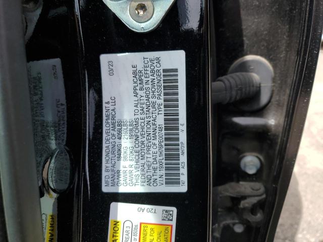 19XFL1H76PE007481 - 2023 HONDA CIVIC EXL BLACK photo 12
