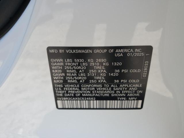 1V2BR2CAXSC524562 - 2025 VOLKSWAGEN ATLAS SEL Ağ foto 13