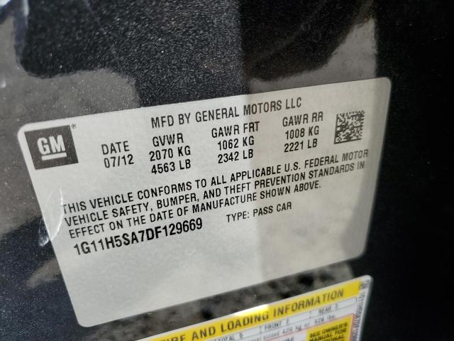 1G11H5SA7DF129669 - 2013 CHEVROLET MALIBU LTZ 黑色 照片 12