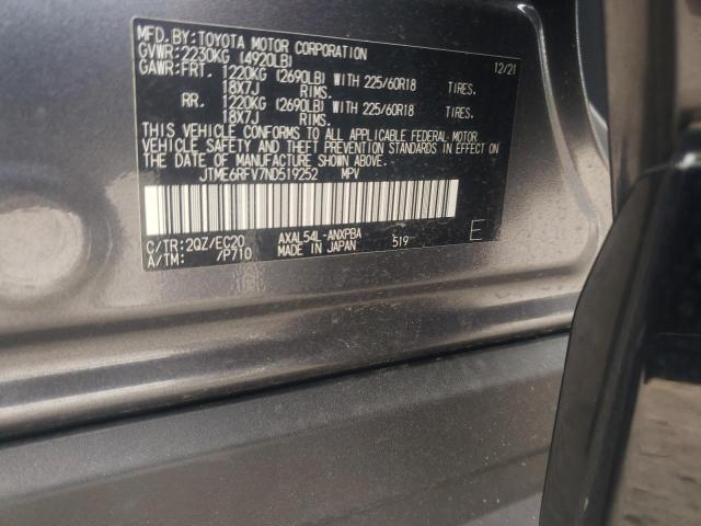 JTME6RFV7ND519252 - 2022 TOYOTA RAV4 XSE GRAY photo 12