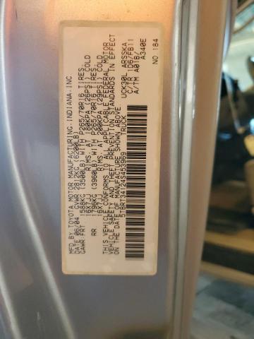 5TBRT34124S453969 - 2004 TOYOTA TUNDRA ACCESS CAB SR5 SILVER photo 12