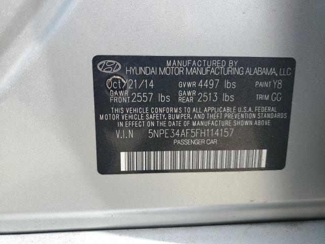 5NPE34AF5FH114157 - 2015 HYUNDAI SONATA SPORT SILVER photo 12