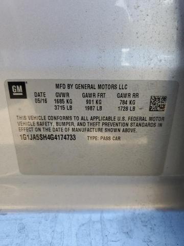 1G1JA5SH4G4174733 - 2016 CHEVROLET SONIC LS SILVER photo 12