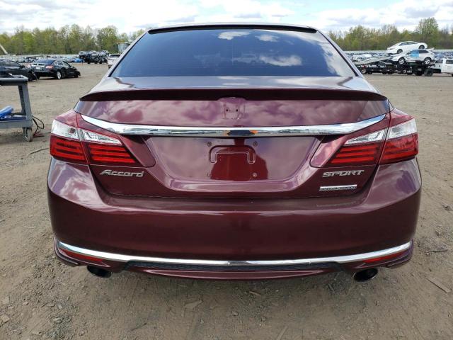 1HGCR2F12HA087549 - 2017 HONDA ACCORD SPORT SPECIAL EDITION BURGUNDY photo 6