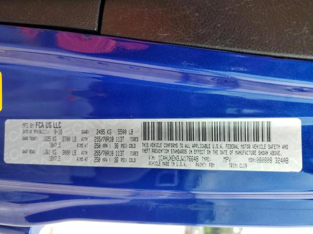 1C4HJXEN3JW176648 - 2018 JEEP WRANGLER U SAHARA BLUE photo 12