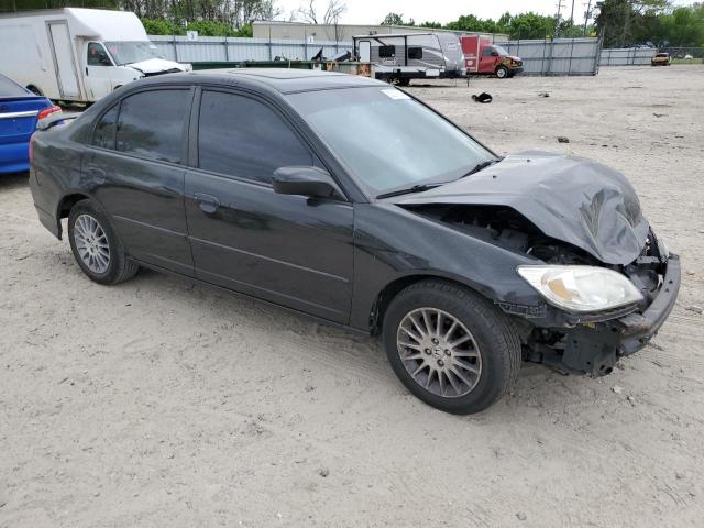 2HGES26705H603082 - 2005 HONDA CIVIC EX BLACK photo 4