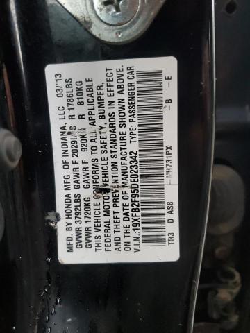 19XFB2F95DE023342 - 2013 HONDA CIVIC EXL BLACK photo 12