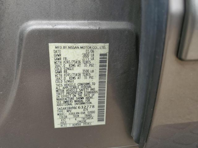 5N1AR18U96C632778 - 2006 NISSAN PATHFINDER LE 棕色 照片 13