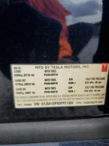5YJSA1DP8DFP21306 - 2013 TESLA MODEL S 蓝色 照片 12