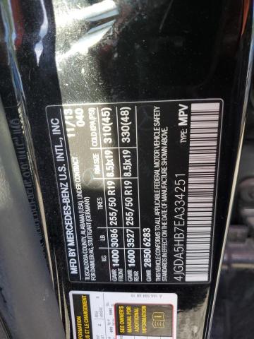 4JGDA5HB7EA334251 - 2014 MERCEDES-BENZ ML 350 4MATIC BLACK photo 12